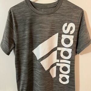 Adidas Heathered Gray Tee with White Logo XL 18/20 kids